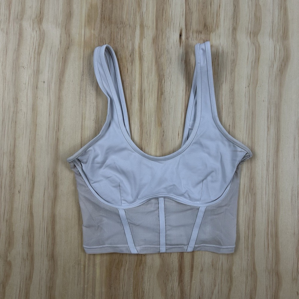Alo Yoga Airbrush Mesh Corset Tank Gray Women's XS Athletic Y2K Top